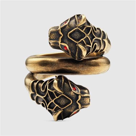 tiger gucci ring red enamel|Gucci tiger shopper.